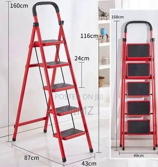 Step Ladder Steel Ladder Foldable 5 Steps