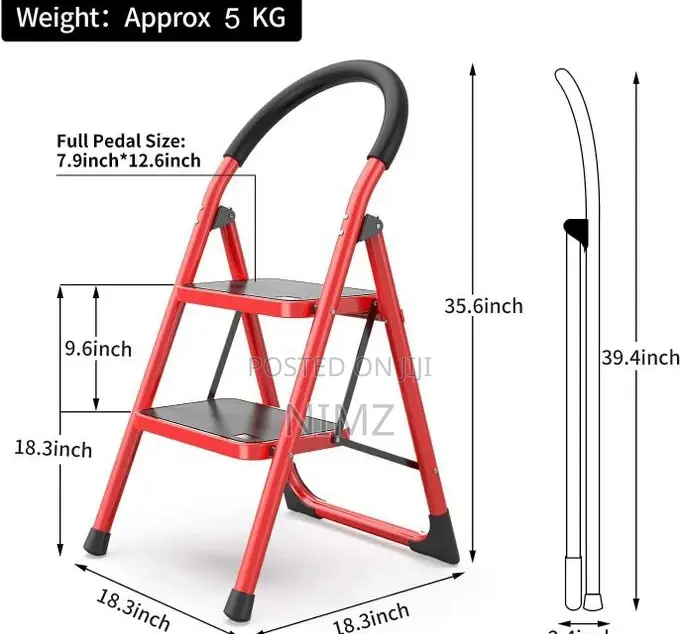 Step Ladder Steel Ladder Foldable 2 Steps Premium