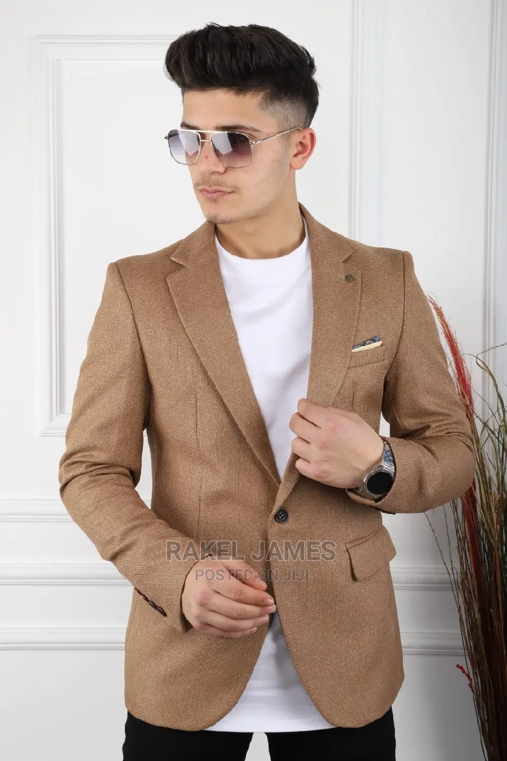 Beige Men Blazer