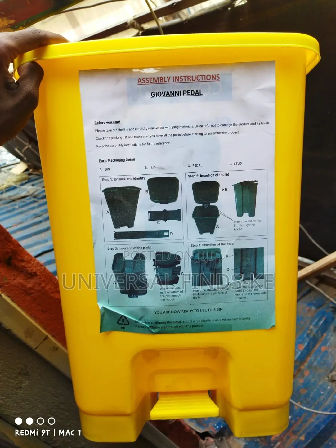 30 Litre Step-on Pedal Bin – Durable, Hygienic Easy-Clean Waste Bin