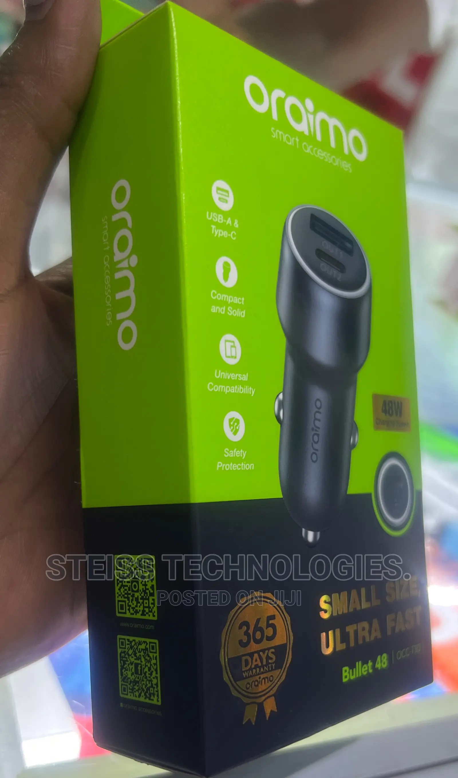 Oraimo Type C Superfast Car Charger.