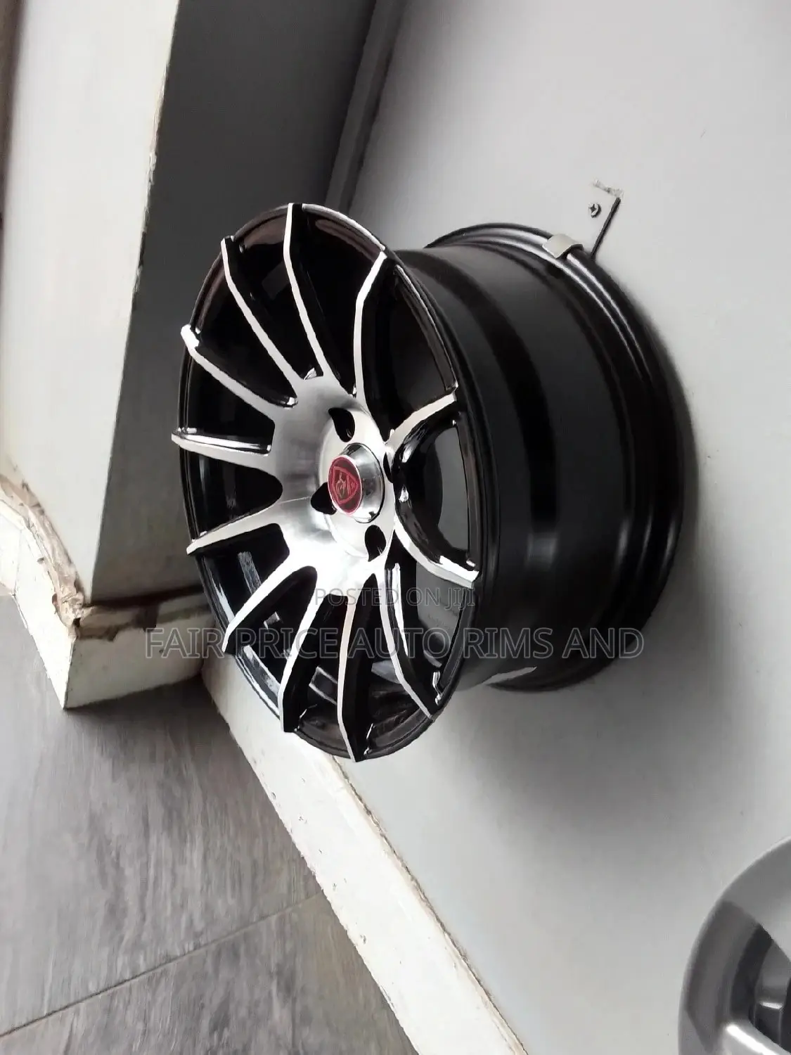Rims Size 15/4/100 Semi- Offset Black Silver Sport