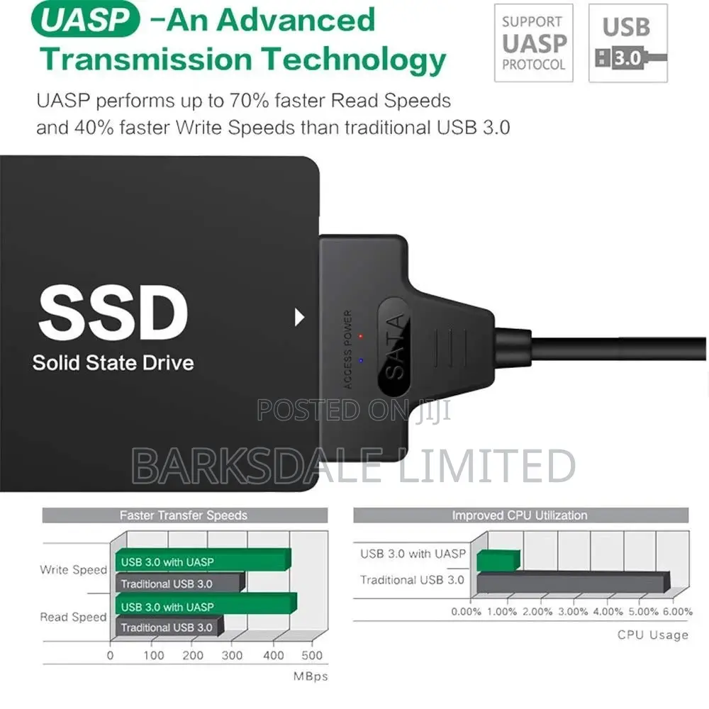 SATA USB 3.0 Adapter Cable for 2.5 HDD/SSD Hard Drive Disk