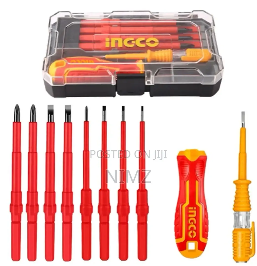 INGCO HKISD1008 10 PCS Interchangeable Insulated Screwdriver