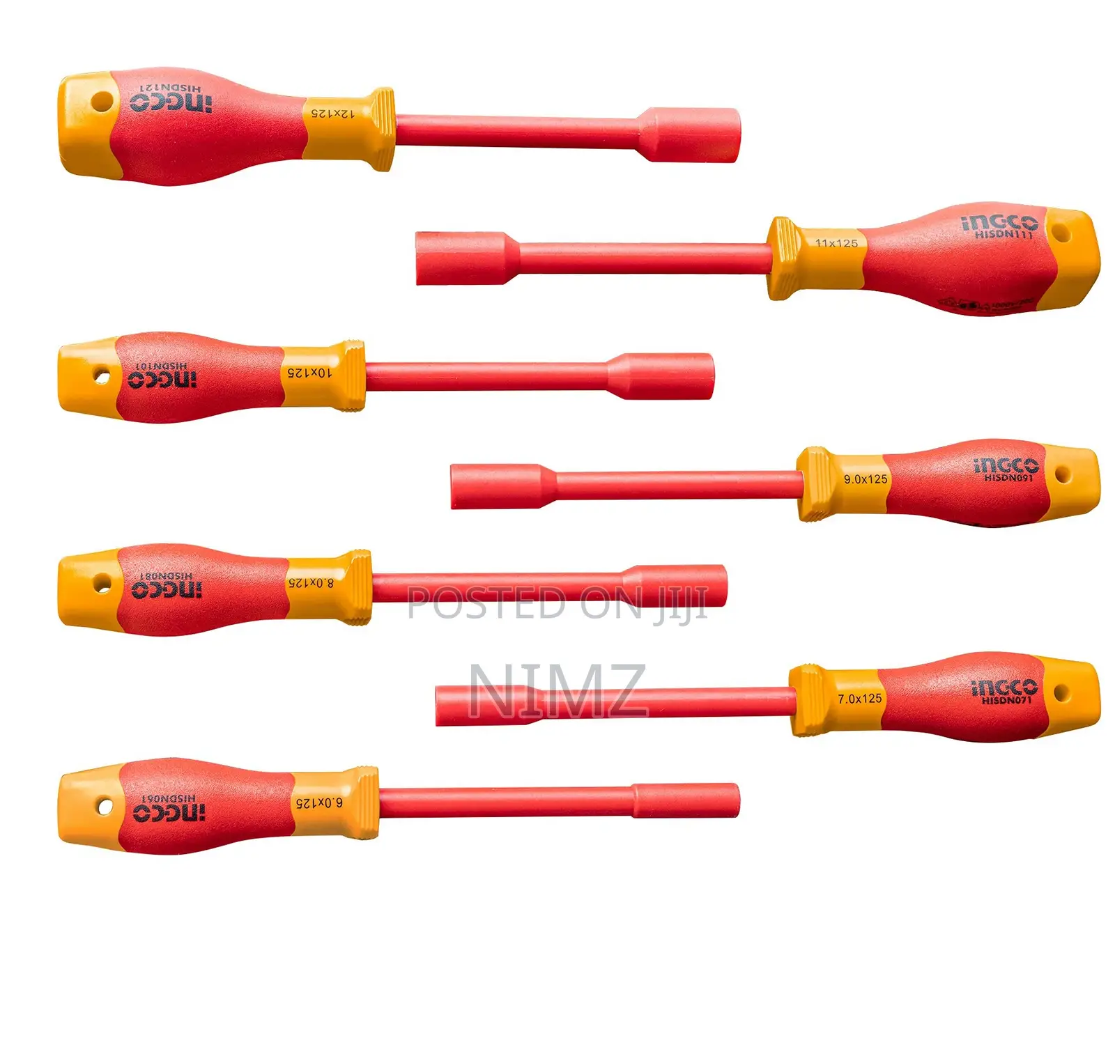 INGCO HKISD0701 7 PCS Insulated Nut Screwdriver Set