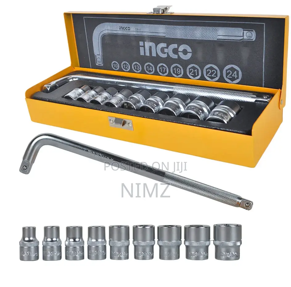 INGCO HKTS12101 10 PCS 1/2" Socket Set