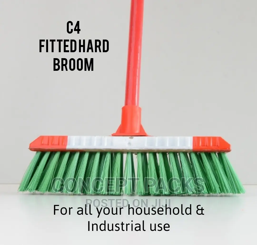 Medium Hard Broom Fitted With Handle.