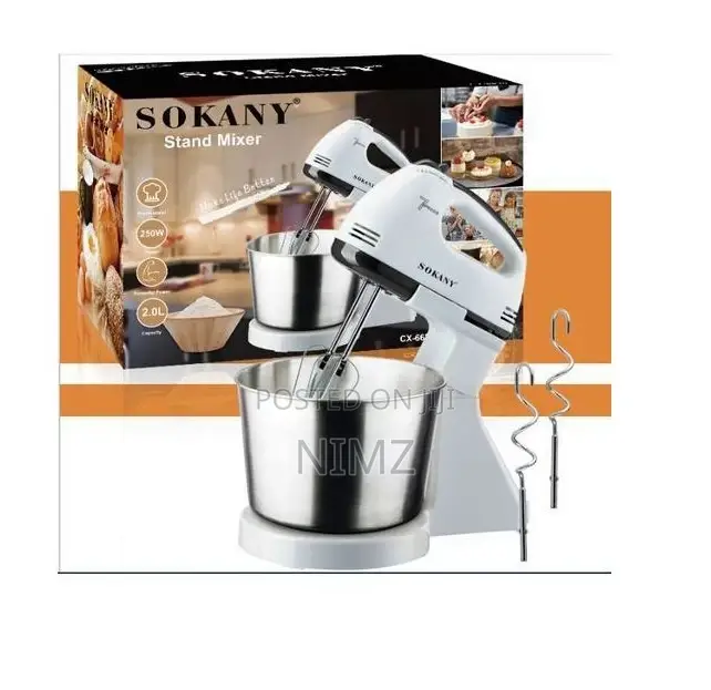 Sokany 2 in 1 Mixer- Hand and Stand Bowl Mixer With Dough Ho