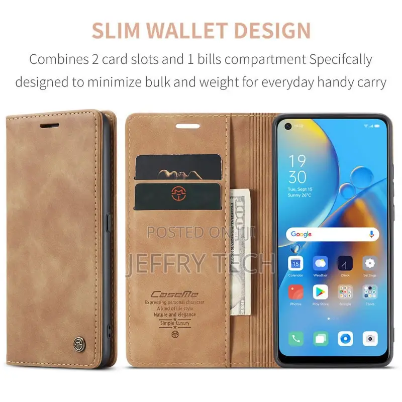 Caseme OPPO A98 4G Retro Flip Leather Wallet Case Brown