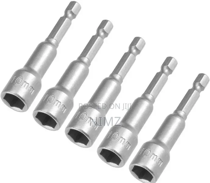 YDS 5 PCS 1/4" Quick-Change Hex Shank 10MM Magnetic Nu