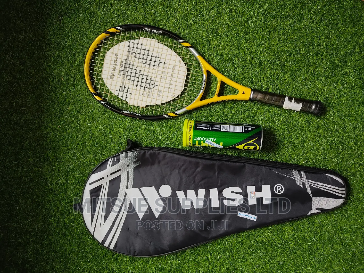Wish Lawn Tennis Racket Elite Level With Dunlop Pro Balls