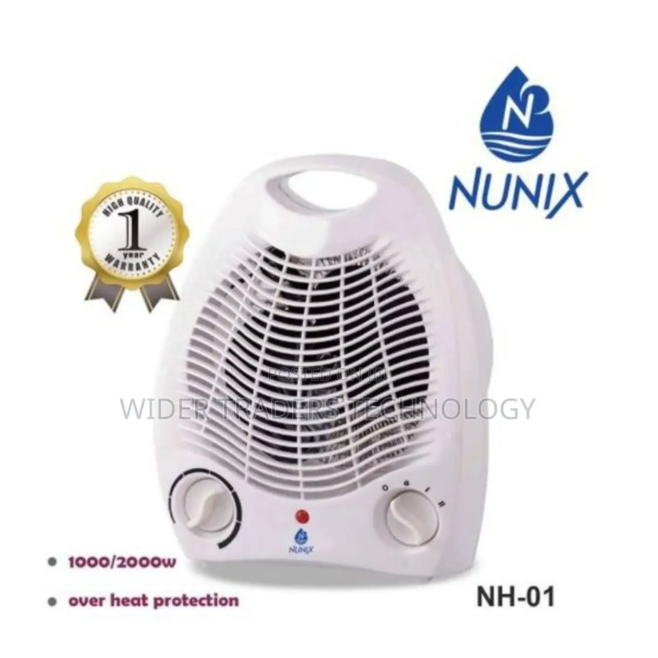 Nunix Portable Electric Room Heater With Fan
