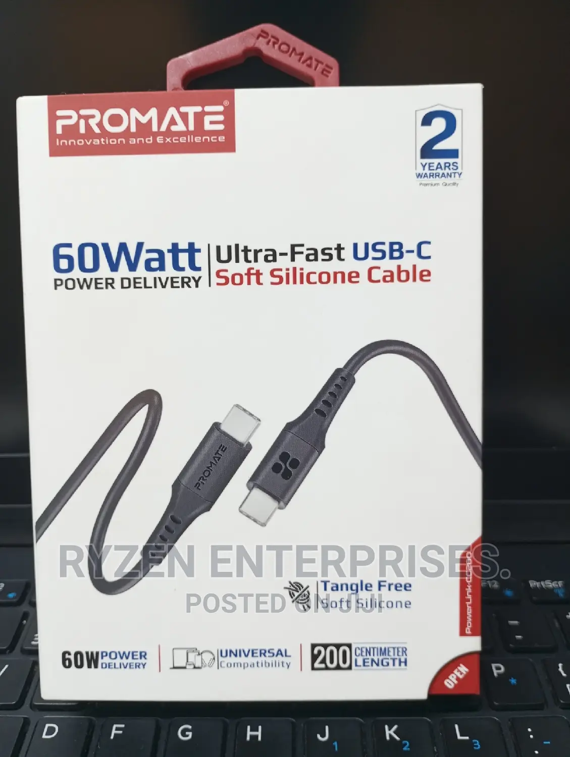 Promate Usb-c To Usb-c 60w Cable