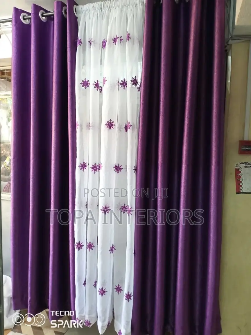 Aesthetic Purple Home Decor Curtains With Matching Sheers