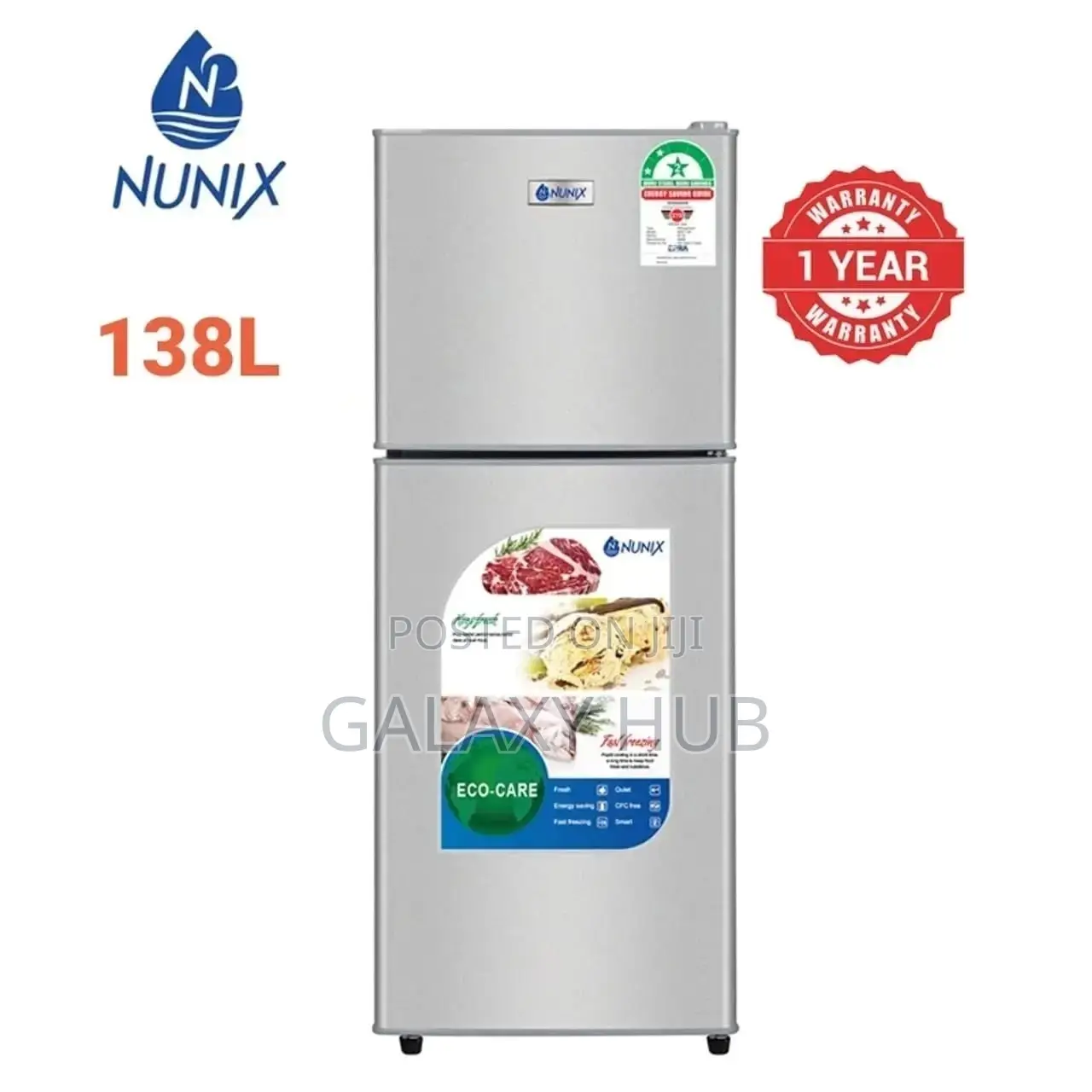 Nunix 138 Litres Large Capacity Double Door Fridge