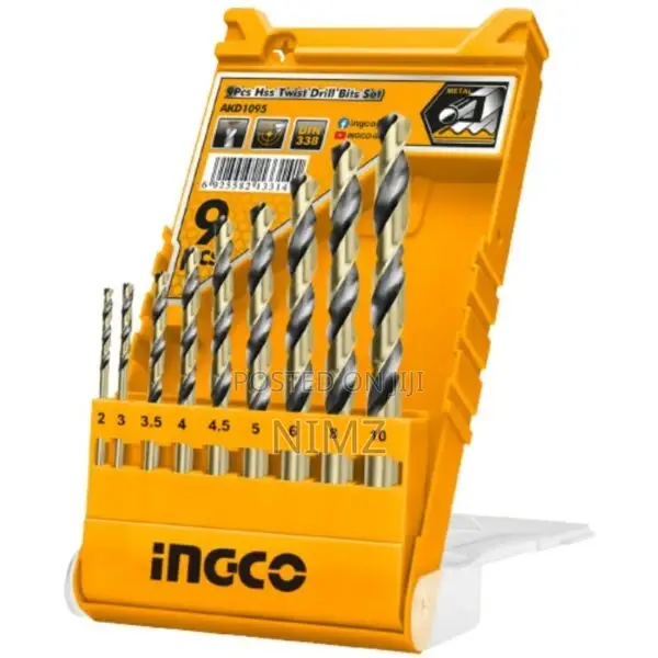 ORIGINAL 9 PCS HSS Twist Drill Bits Set