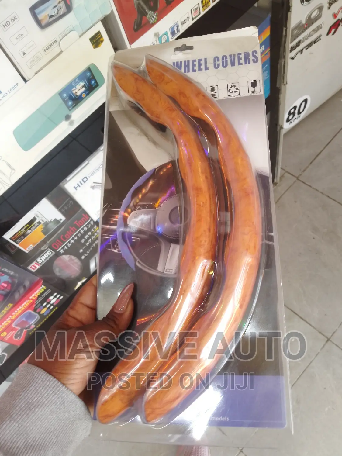 Cool Brown Carbon Fiber Steering Wheel Cover
