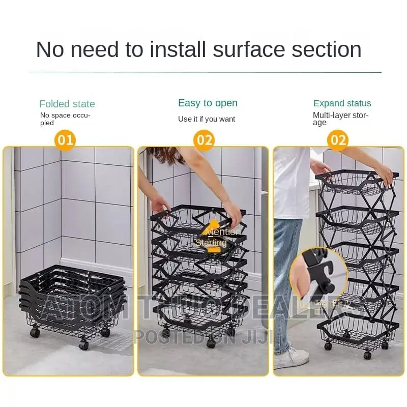 5 Layer Foldable Kitchen Rack 