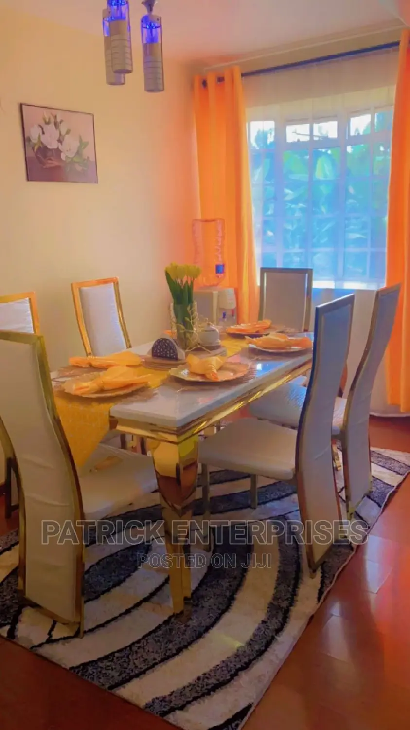 Imported Morden Marble Dinning Table 6 Seater Golden