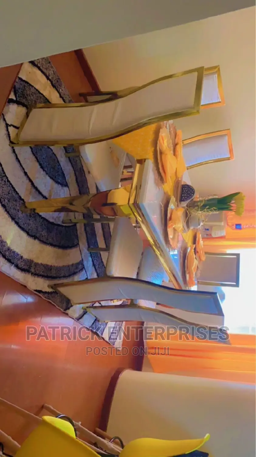 Imported Morden Marble Dinning Table 6 Seater Golden