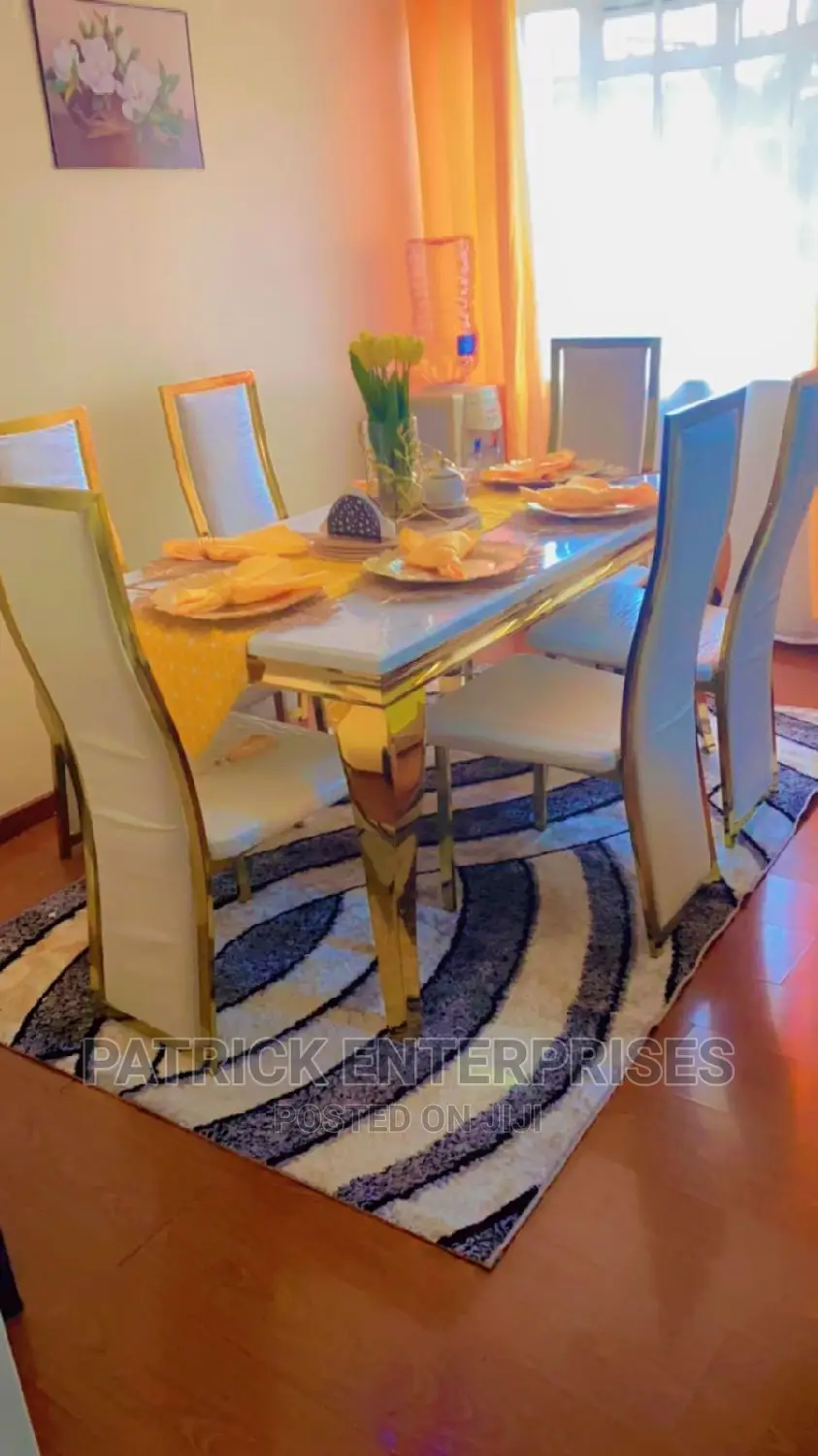 Imported Morden Marble Dinning Table 6 Seater Golden