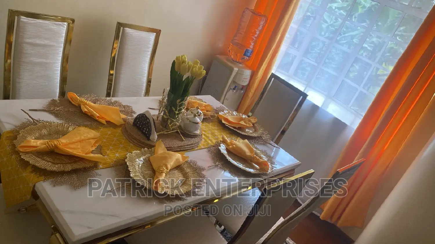 Imported Morden Marble Dinning Table 6 Seater Golden