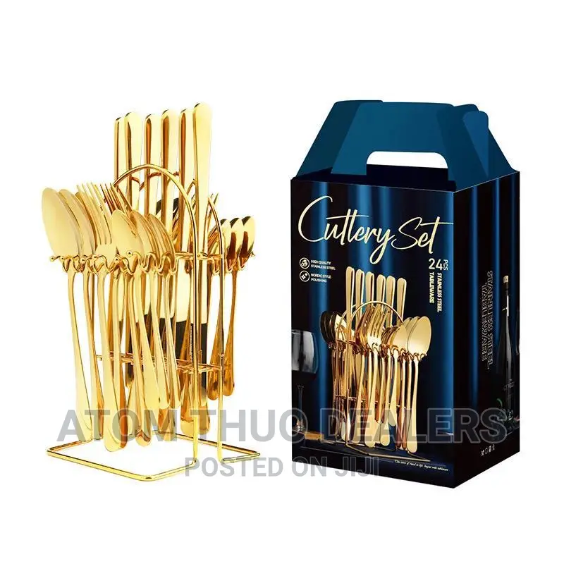 Gold 24pcs Cutlery Set/ Goldish