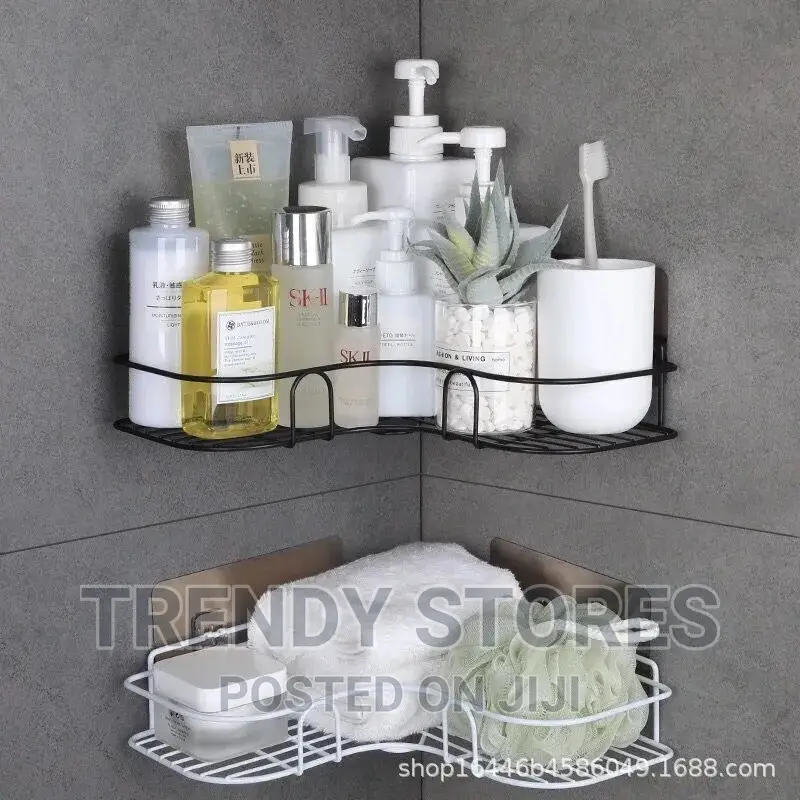 Metallic Corner Triangular Bathroom/Kitchen Organizer