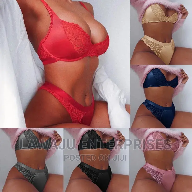 2pc Lace Mesh Matching Bra Pantie Lingerie Set