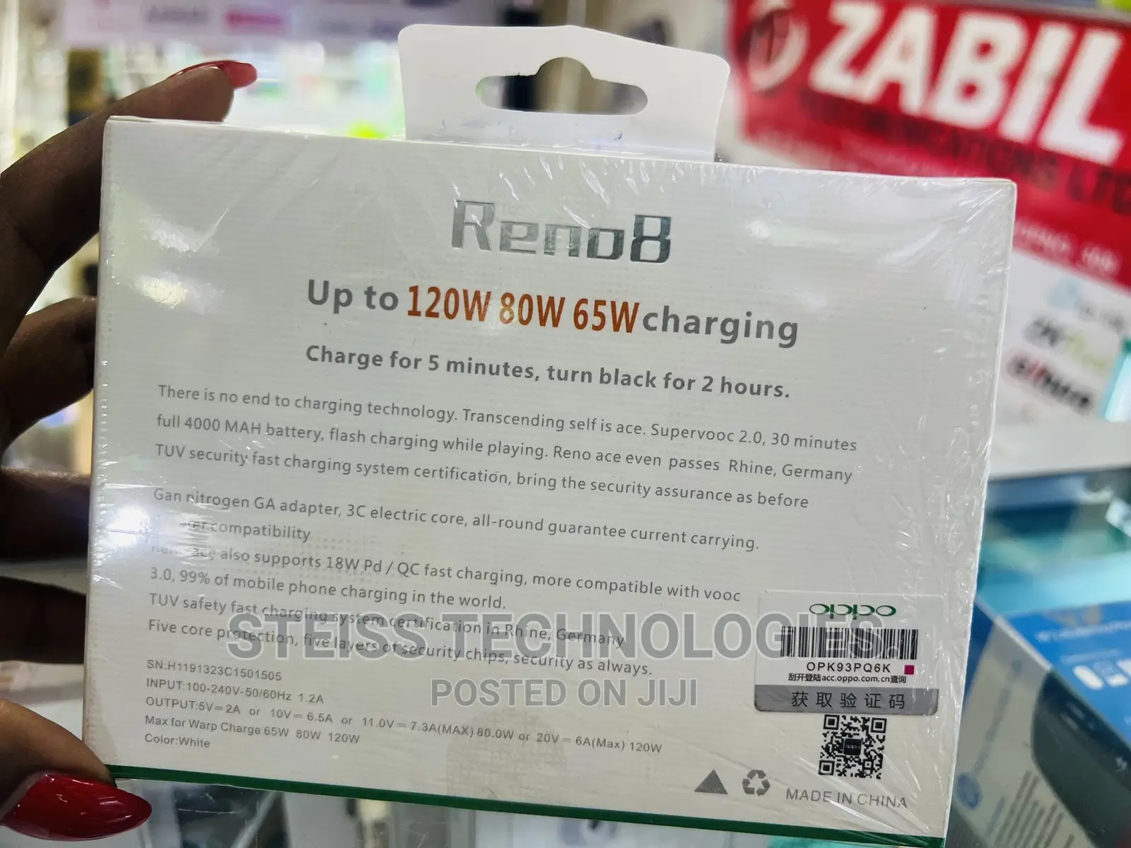 Oppo Reno 8 Supervooc 120W Charger