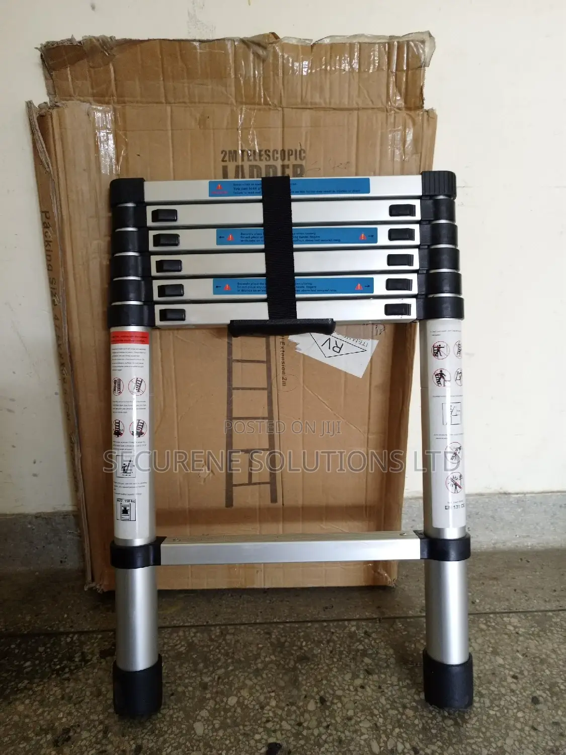 Aluminum Single Telescopic Ladder 2.0m/6.5ft Collapsible