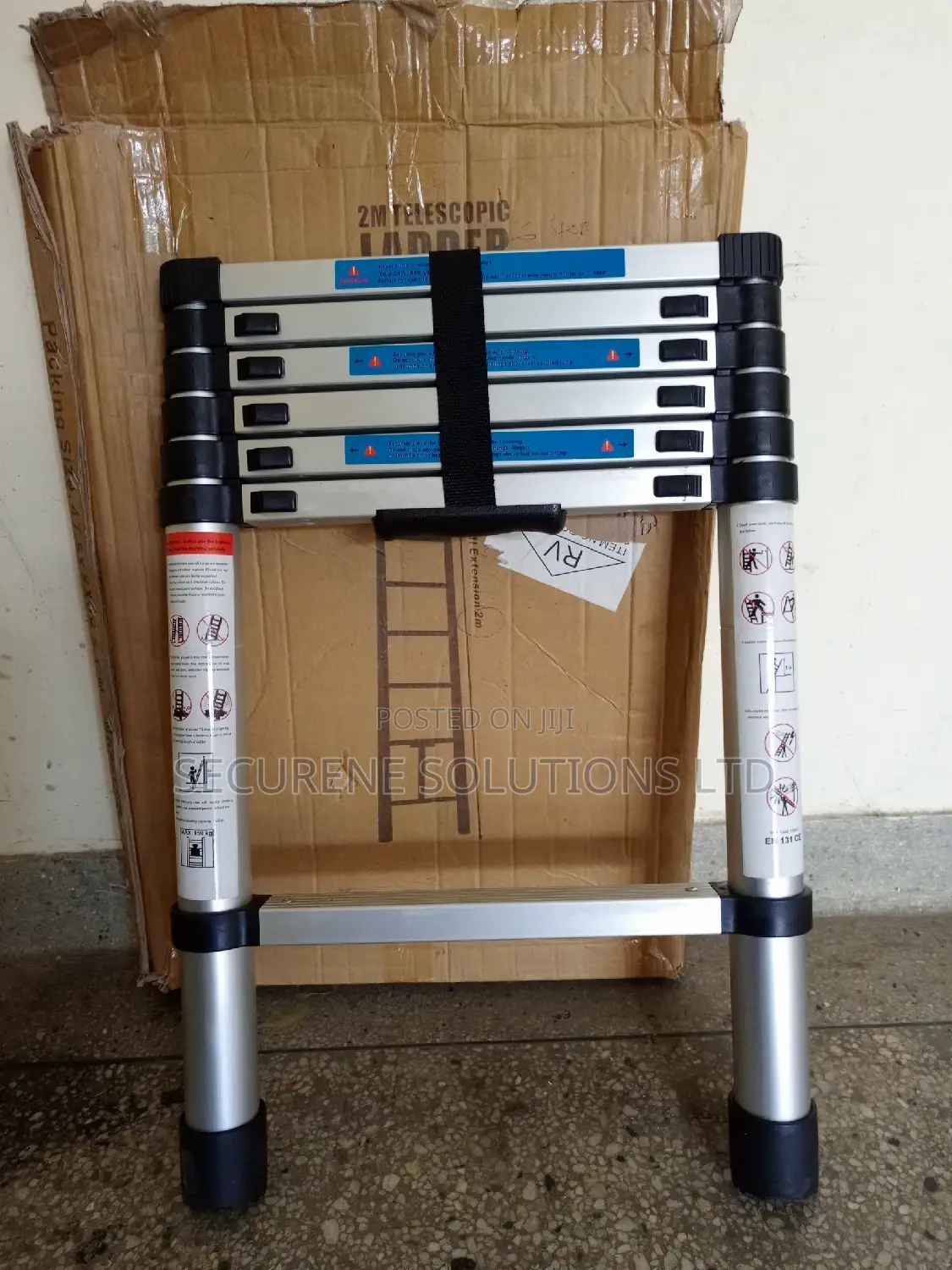 Aluminum Single Telescopic Ladder 2.0m/6.5ft Collapsible