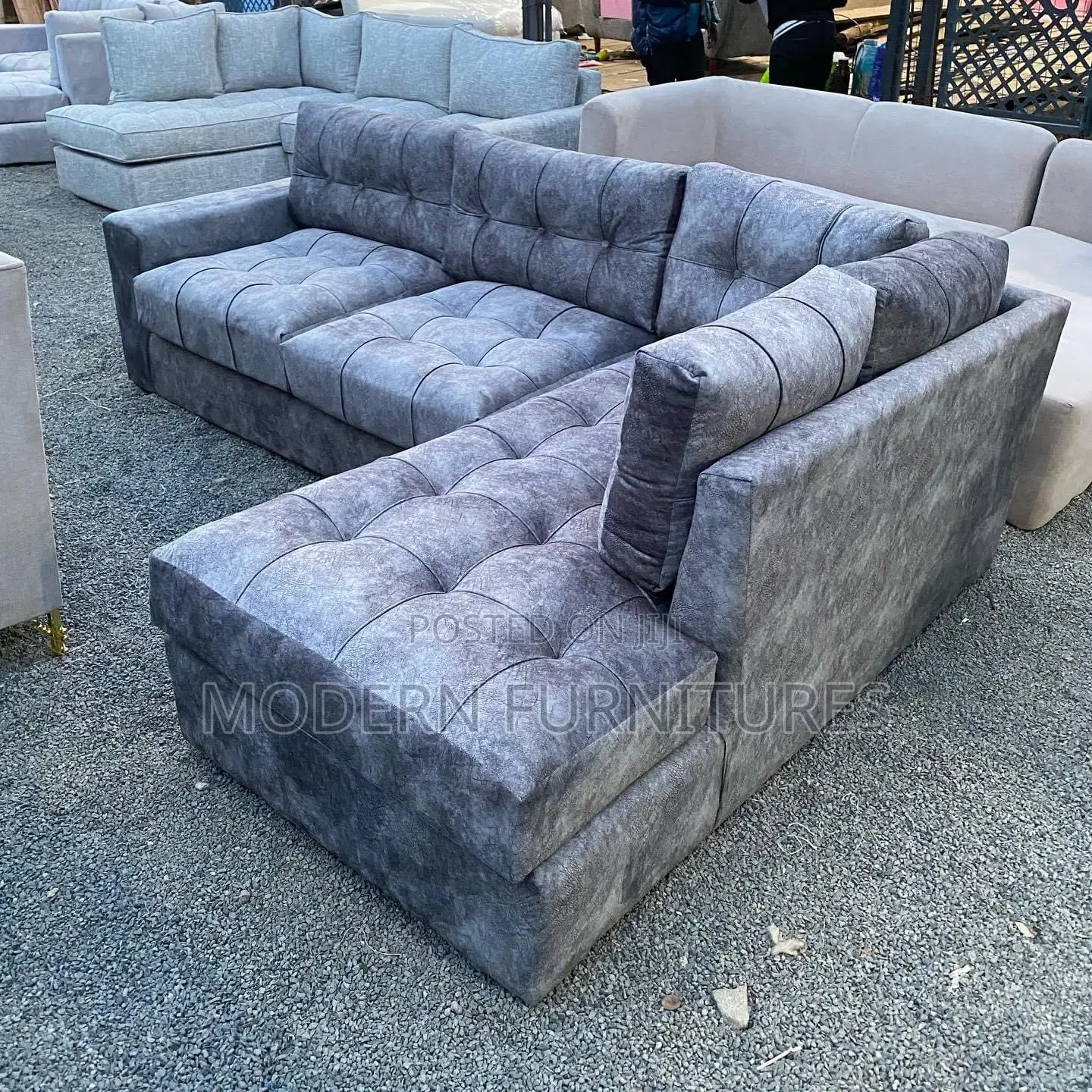 Dark Grey L-Sofa