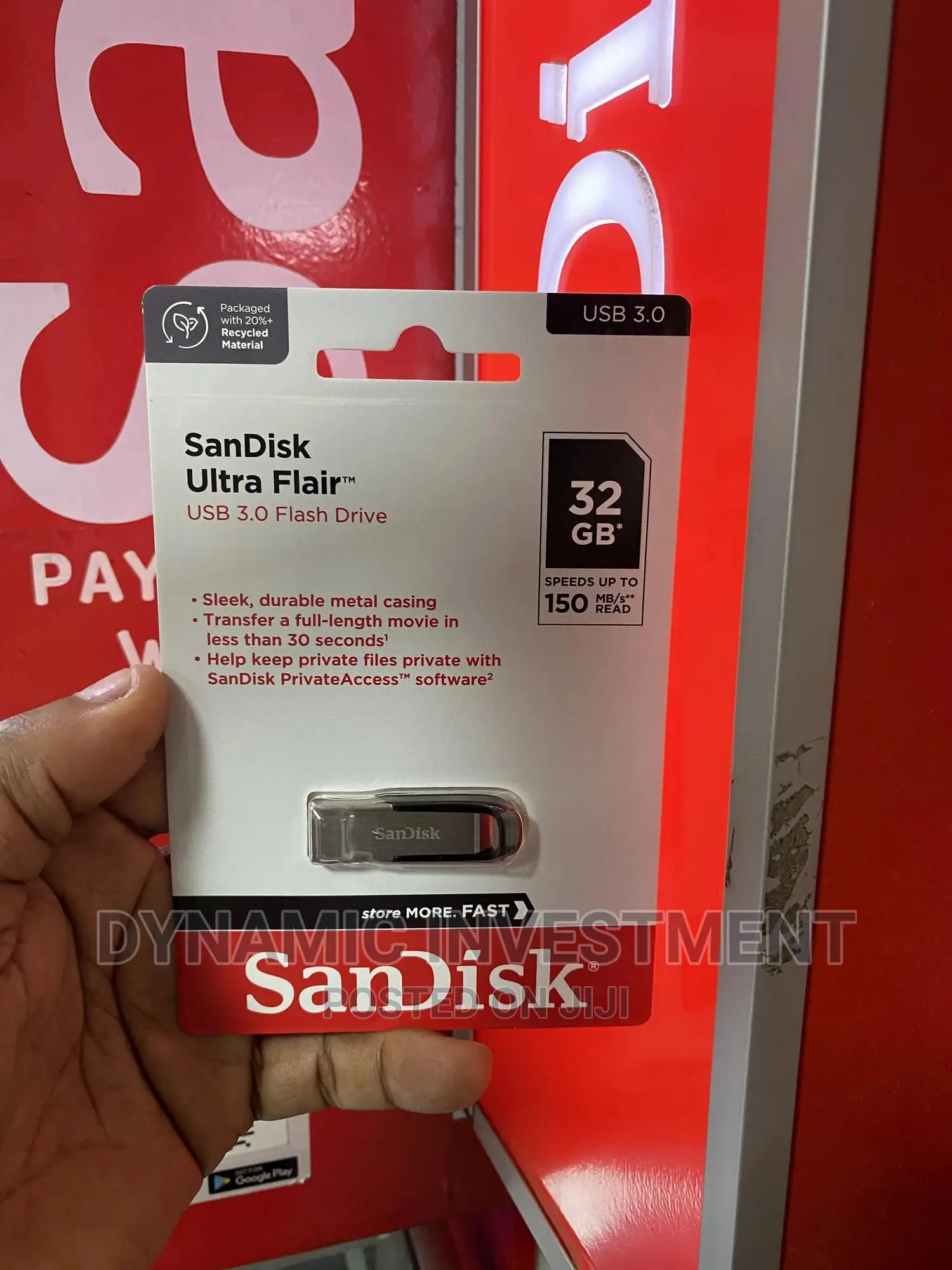 Sandisk Ultra Flair 32gb Usb 3.0 150 Mb/S Flash Drive/Disk