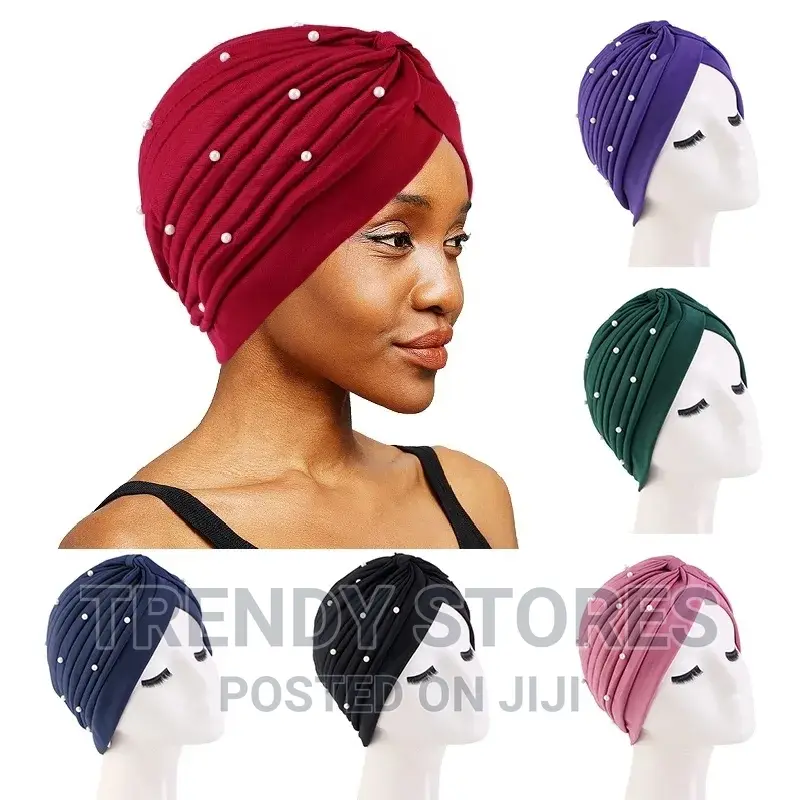 Beaded Pleated Headwrap