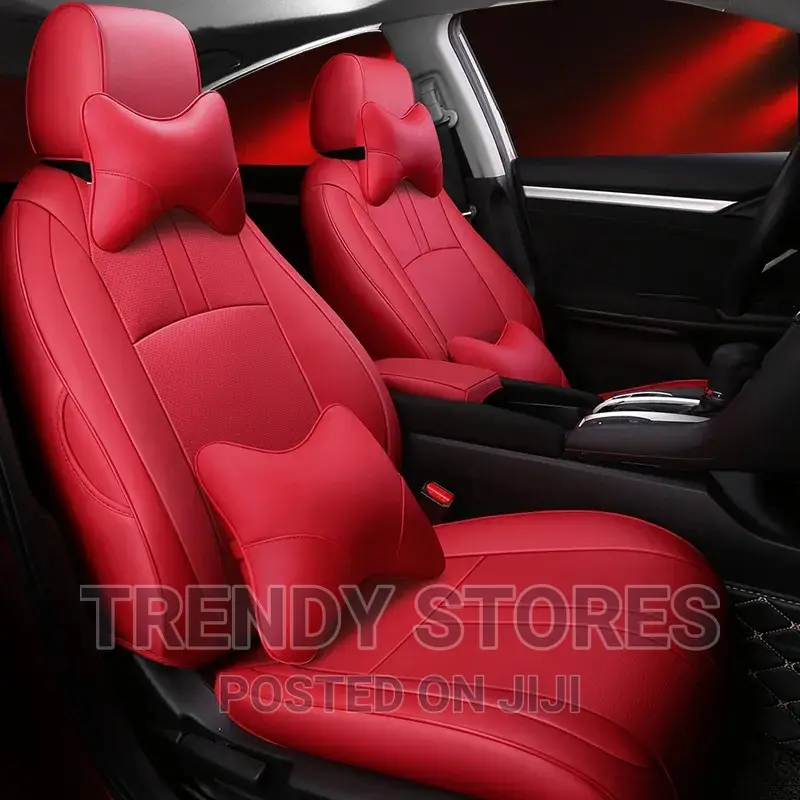 Leather Car Seat Covers With Neck Pillows and Lumber Support
