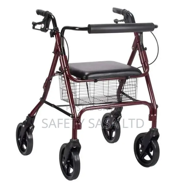 Rollator :Elderly Walking Four-Wheel Walking Aid Walking Aid