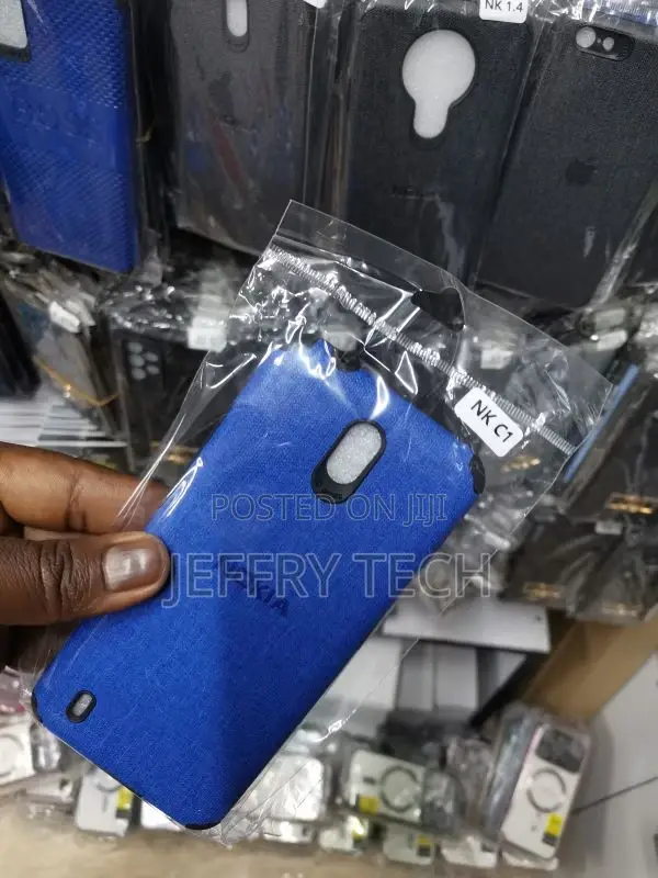 Nokia C1 Blue Fabric Jeans Texture Camera Protection Case