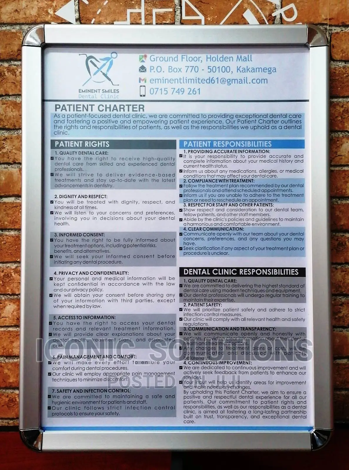 Service Delivery Charter Snapper Frame