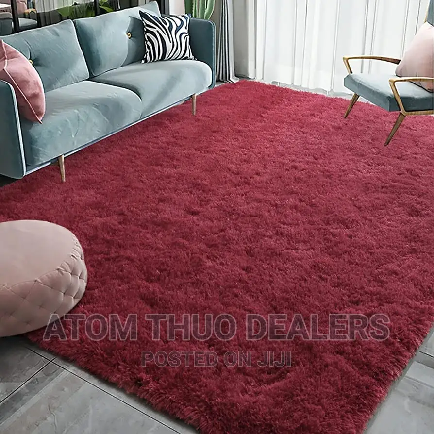 5*8 Fluffy Maroon Carpet