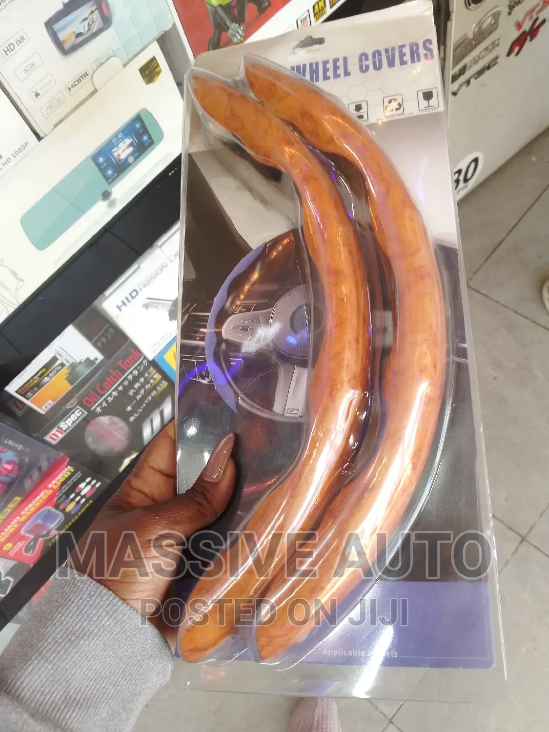 Genuine Leather Carbon Fiber Steering Wheel Cover
