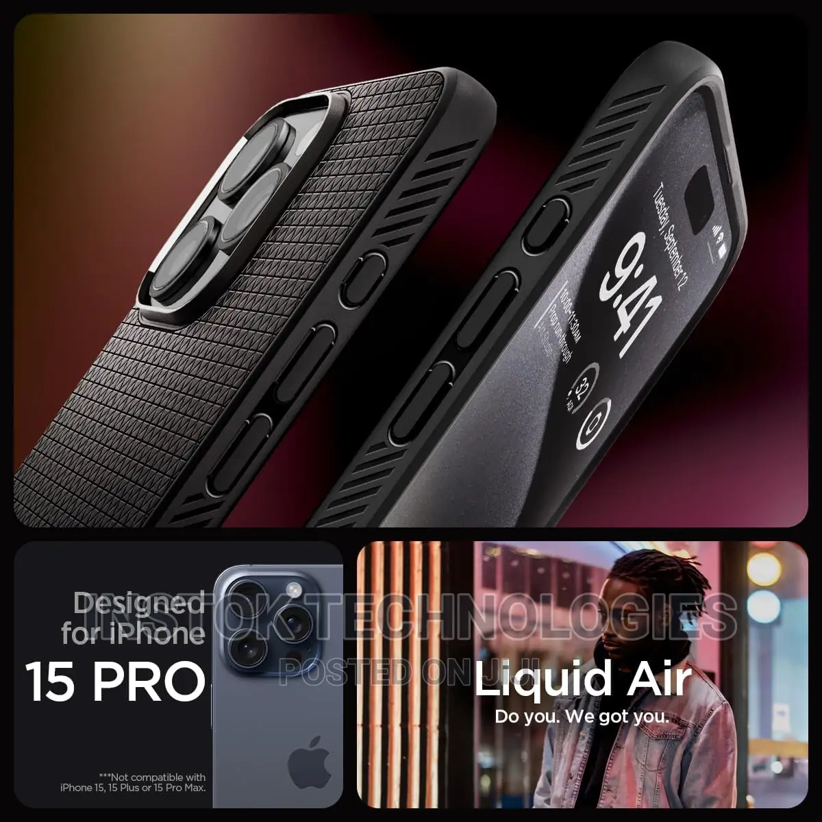 Spigen Liquid Air Armor Case for iPhone 15 Pro Max