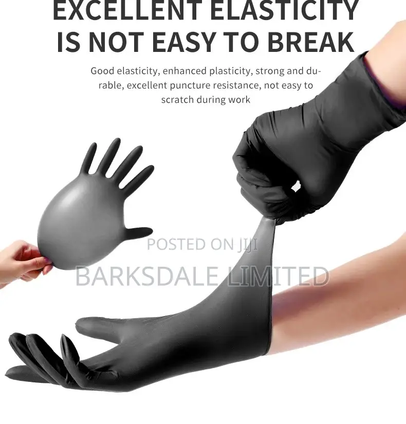 Black Nitrile Gloves Food Grade Latex Rubber Chef Kitchen Small Large