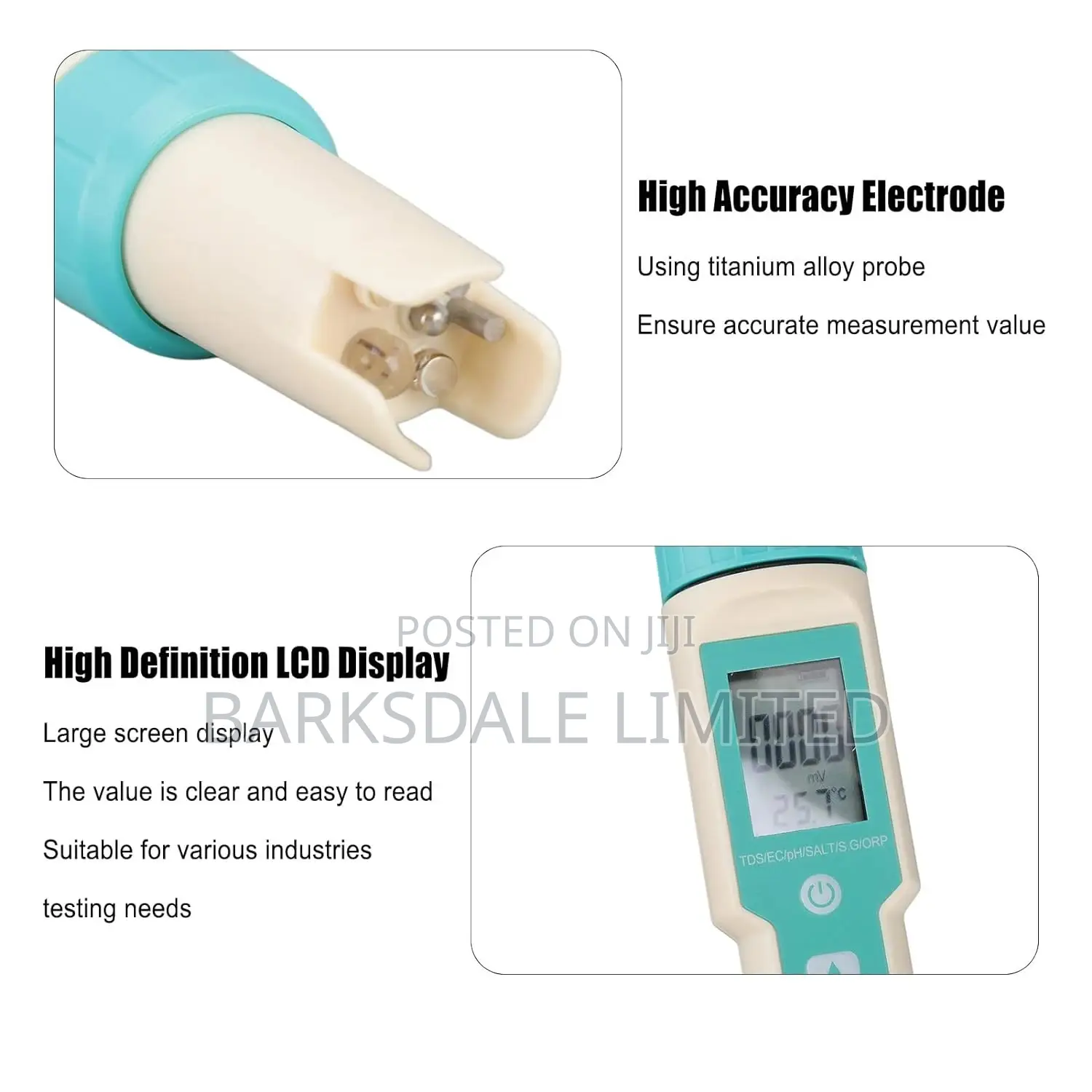Water Quality Tester Orp Ph TDS Ec Salinity Sg 7 in 1 Meter