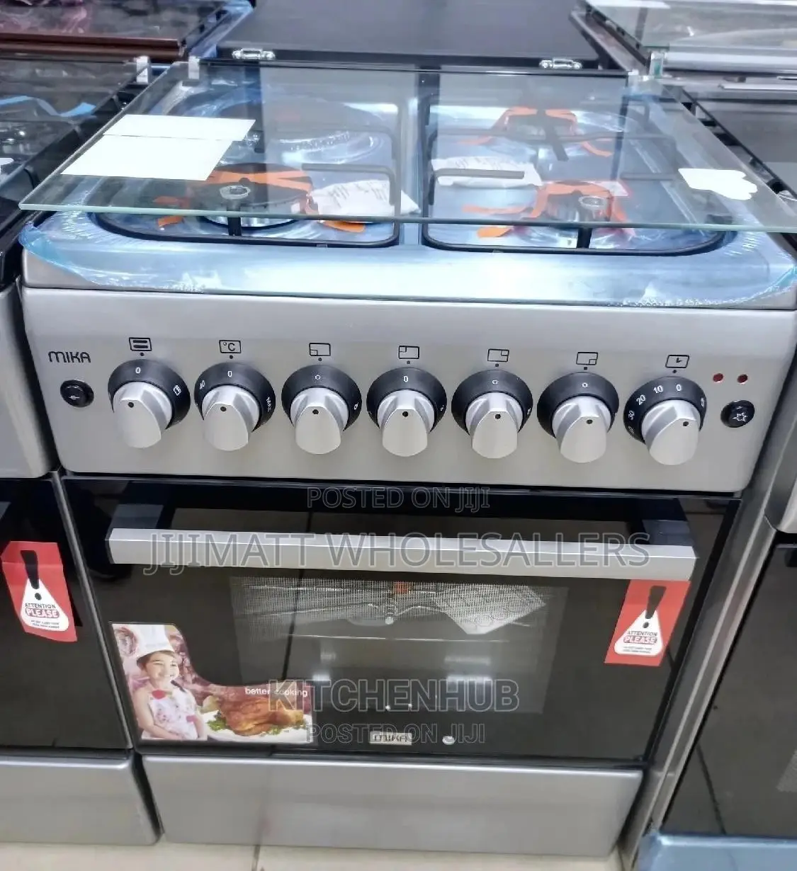 Cooker/Mika Standing Cooker 3G+1E 60*60cm Stainles Steel Top