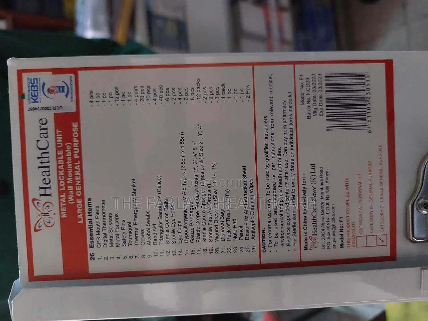 Occupational First Aid Kit.