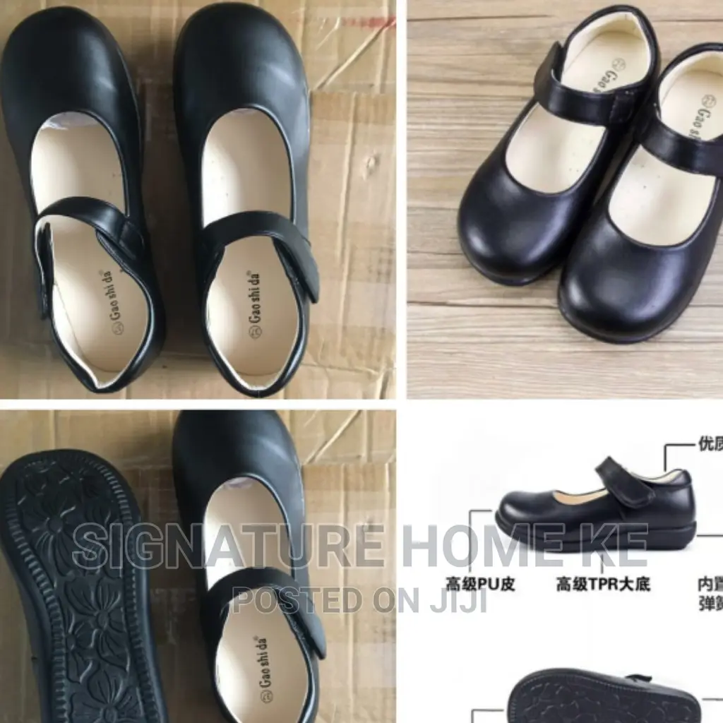 Girls High Quality Leather School Shoes