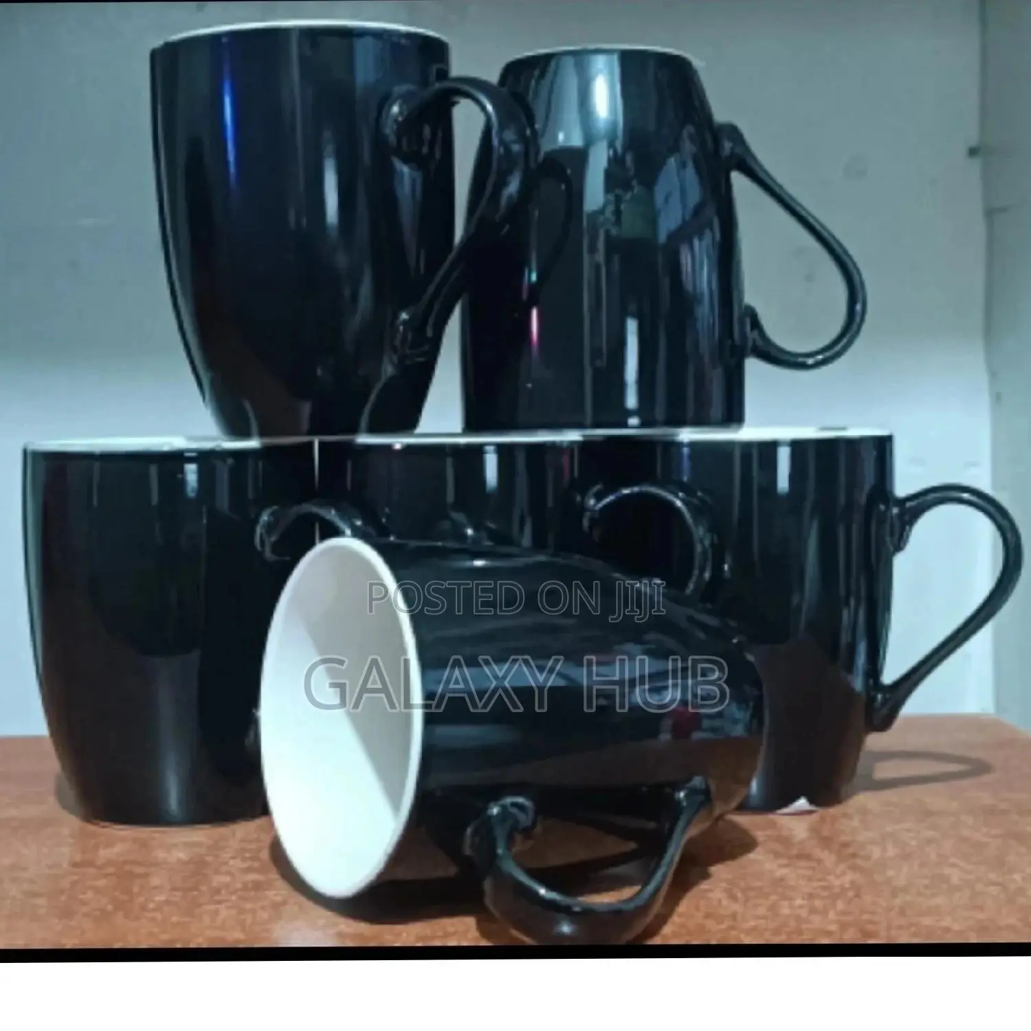 Black Mugs 6 Pieces