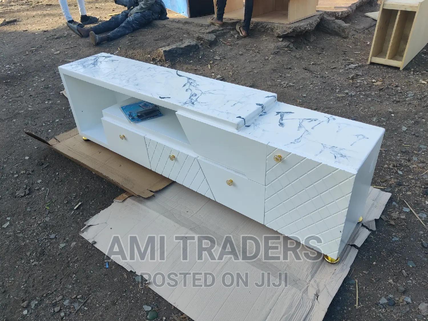 Marble Top Luxury Tv Stand+LED