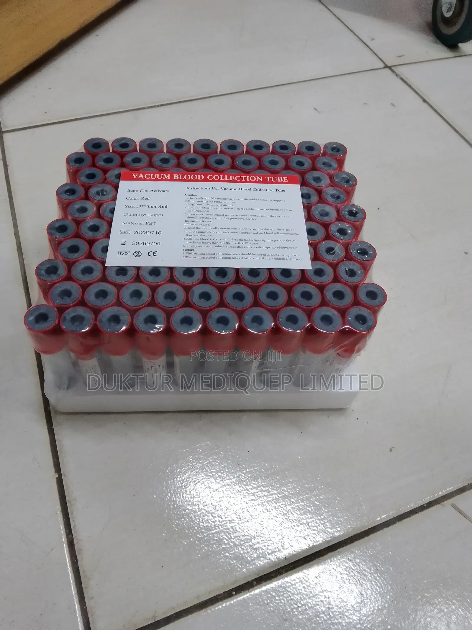 Red Top Vacuum Blood Collection Tubes 100pcs